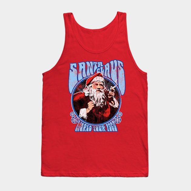 Smoking Santa Claus World Tour 1969 Vintage Woodstock Christmas Concert Tank Top by DeadMonkeyShop